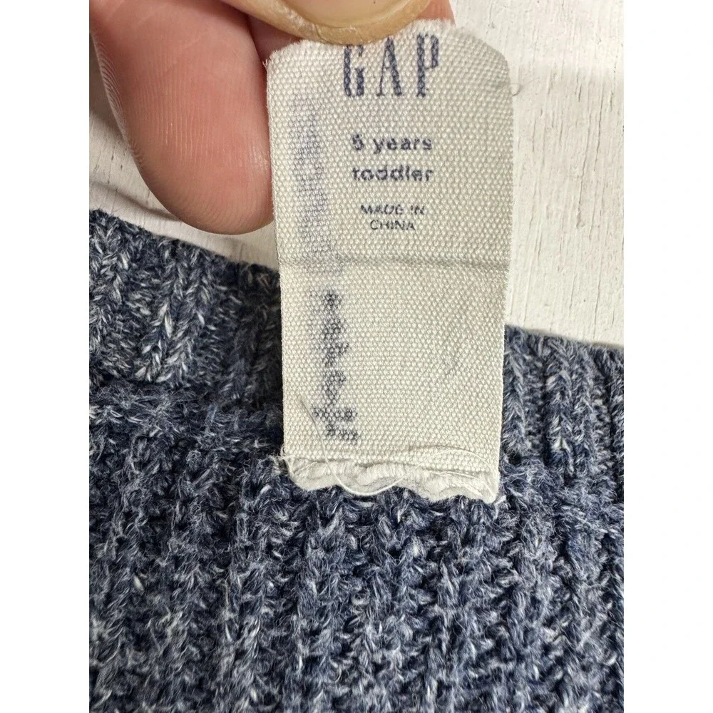 GAP Chunky Knit Ribbed Sweater Pullover Heavyweight Blue Unisex Kids 5T